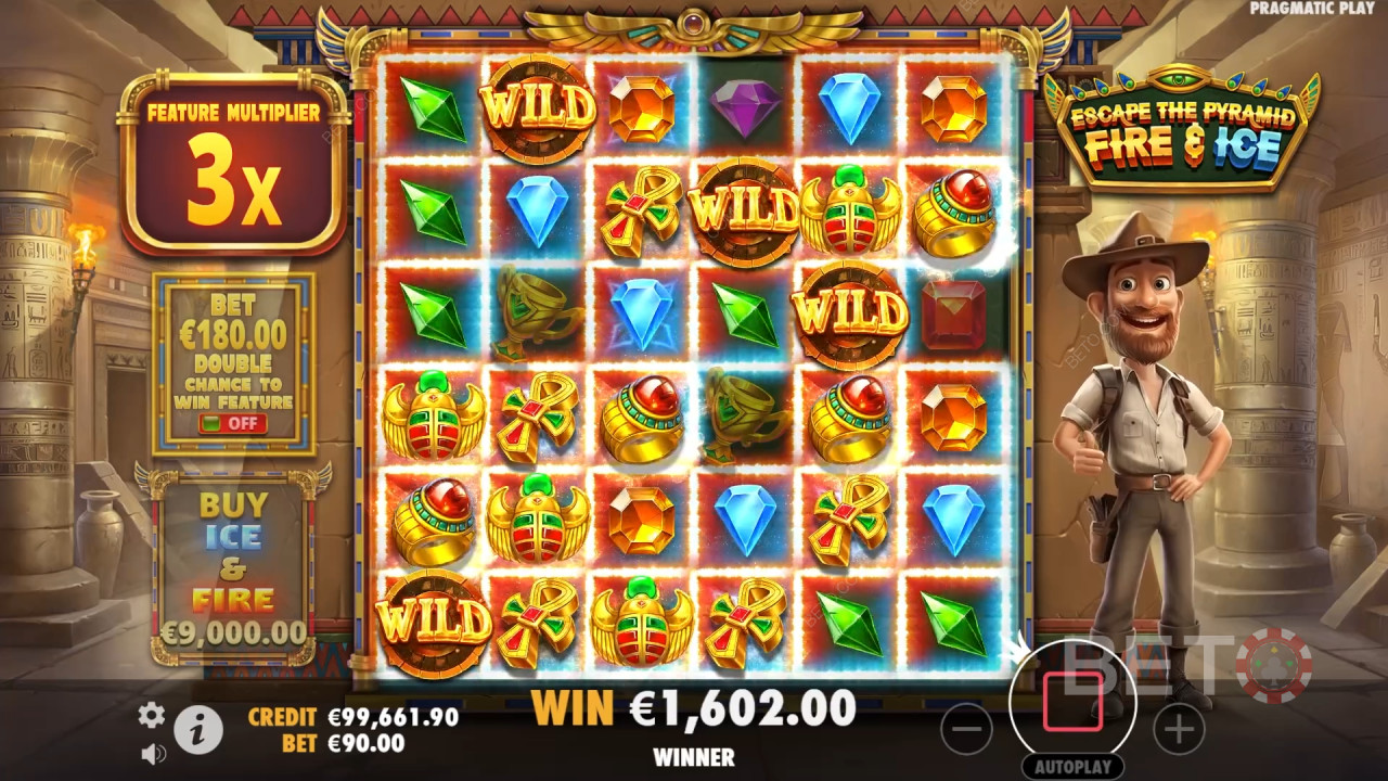 مراجعة لعبة الهروب من النار والثلج في الهرم من BETO Slots