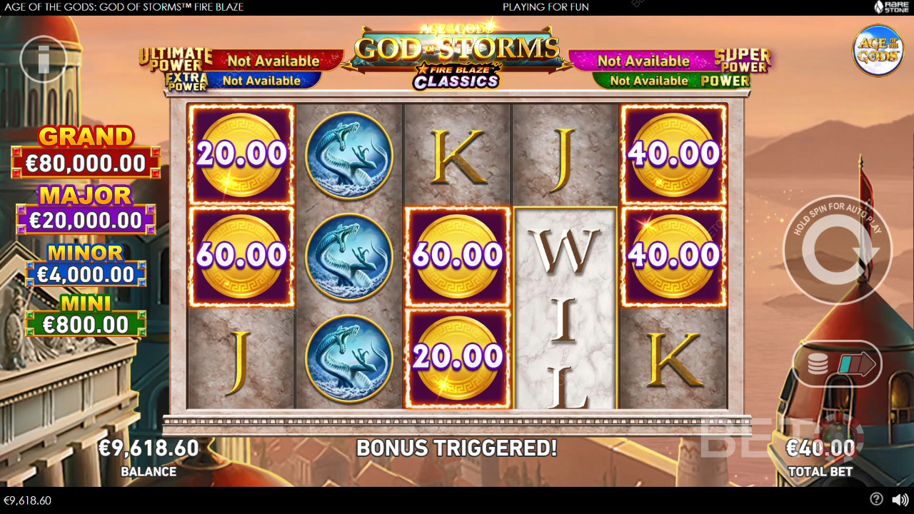 عصر الآلهة: مراجعة إله العواصف لهيب النار من BETO Slots