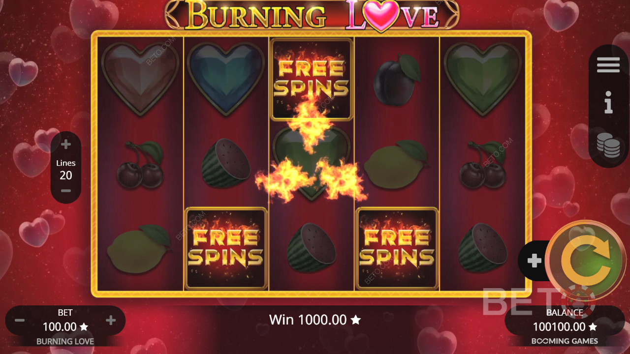 مراجعة Burning Love من BETO Slots