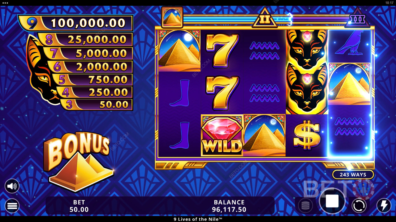 9 مراجعة حياة النيل 9 من BETO Slots