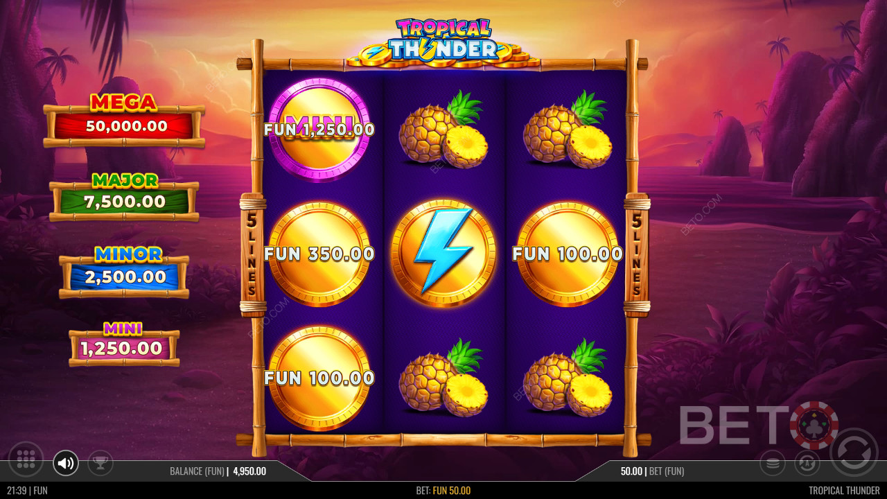 مراجعة Tropical Thunder من BETO Slots