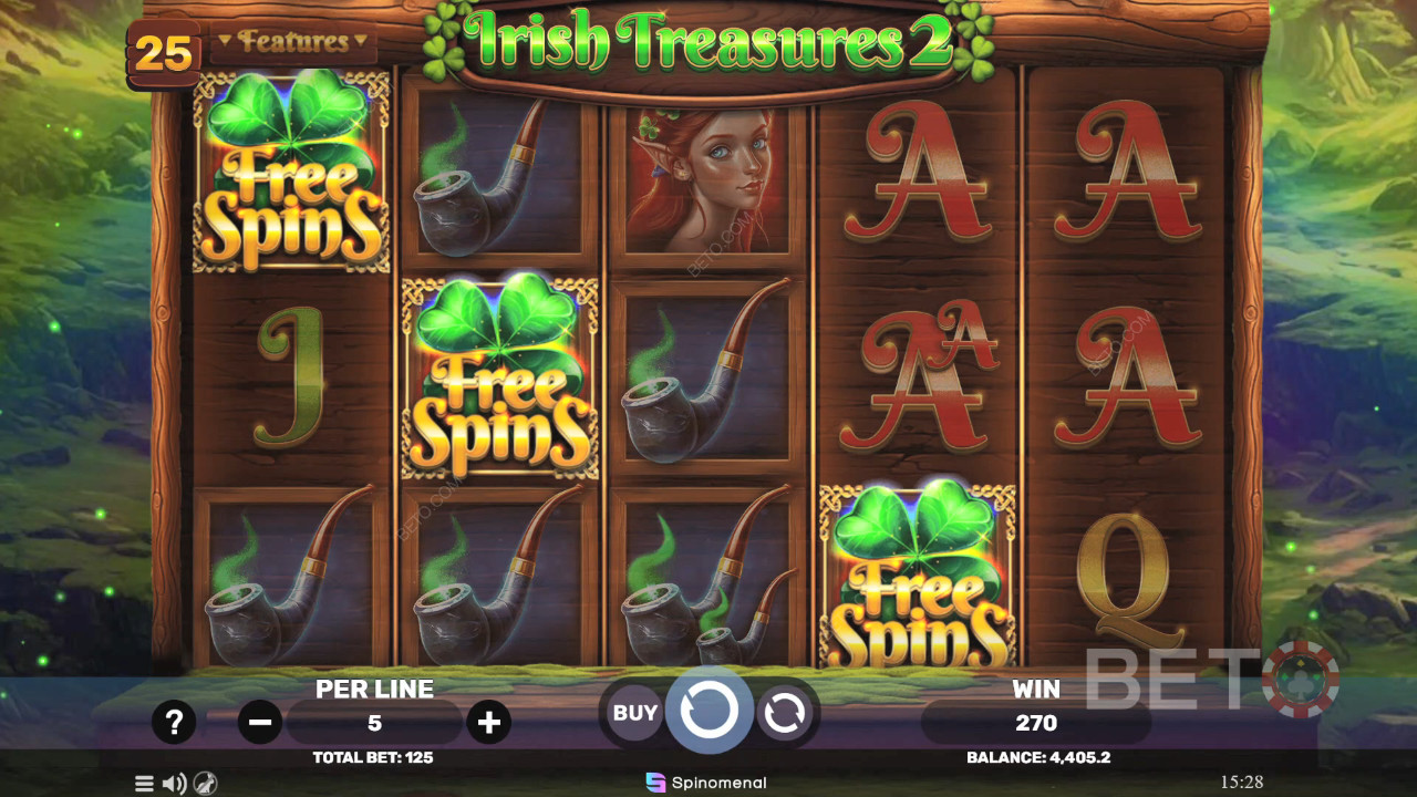 مراجعة الكنوز الأيرلندية 2 من BETO Slots
