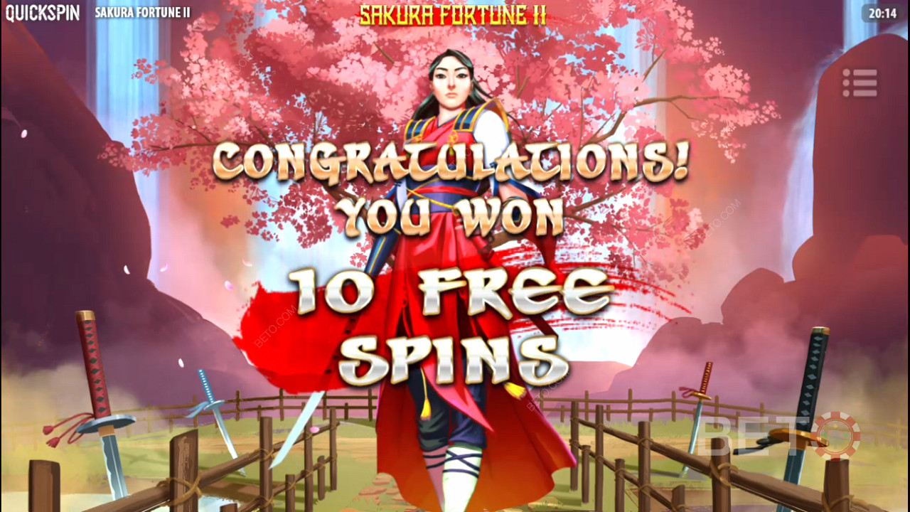Free Spins هي الميزة الأكثر إثارة في فتحة Sakura Fortune 2