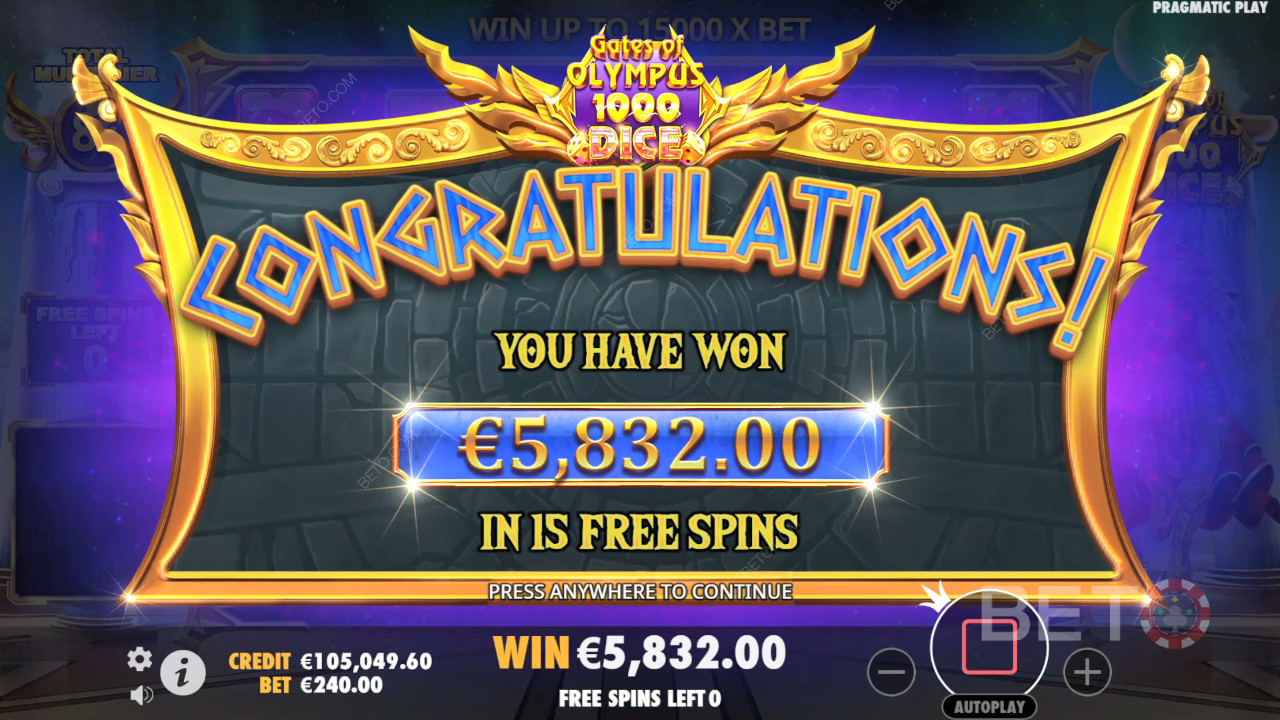 شرح ميزات المكافآت في Gates of Olympus 1000 نرد بواسطة Pragmatic Play