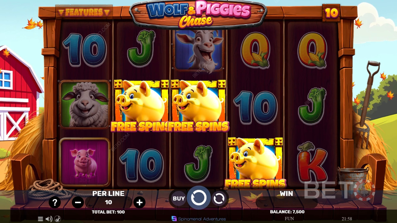 مراجعة لعبة مطاردة الذئب والخنازير من BETO Slots