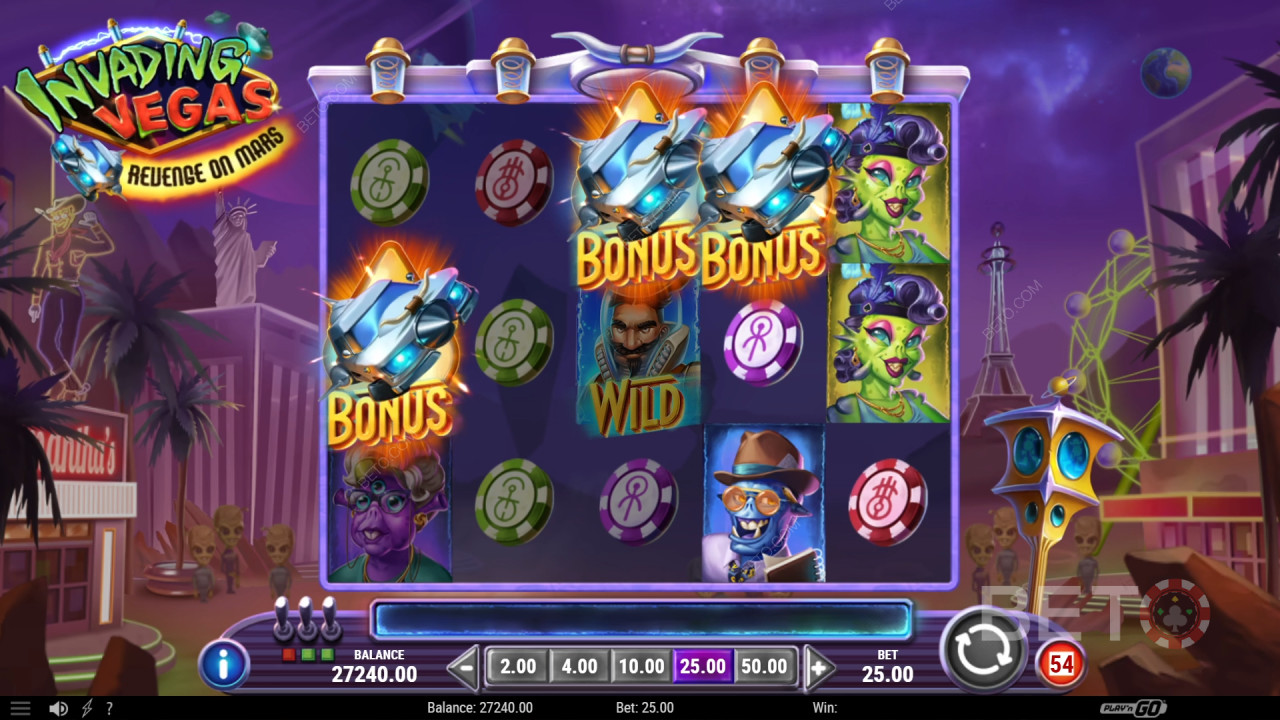 مراجعة Invading Vegas Revenge on Mars من BETO Slots