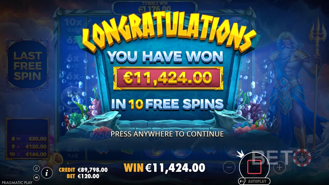 اربح 5,000 ضعف رهانك في ماكينة سلوت Waves of Poseidon Slot!