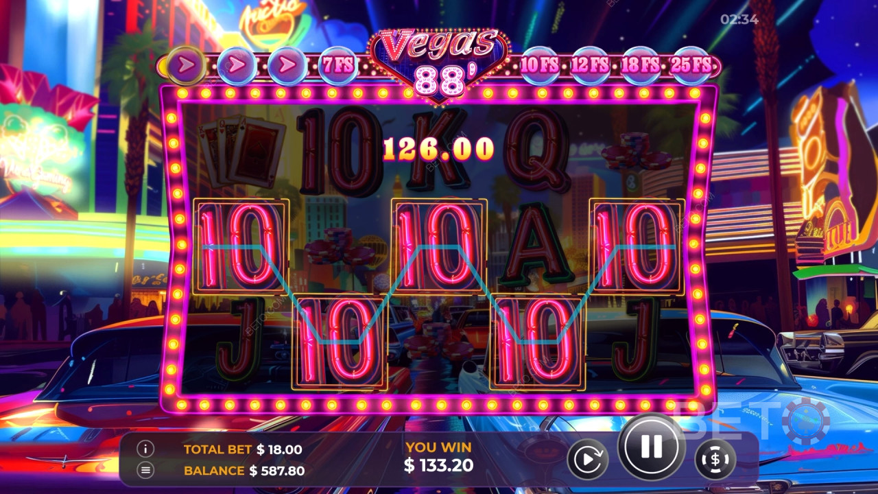 شرح ميزات المكافآت في Vegas 88 بواسطة Vibra Gaming