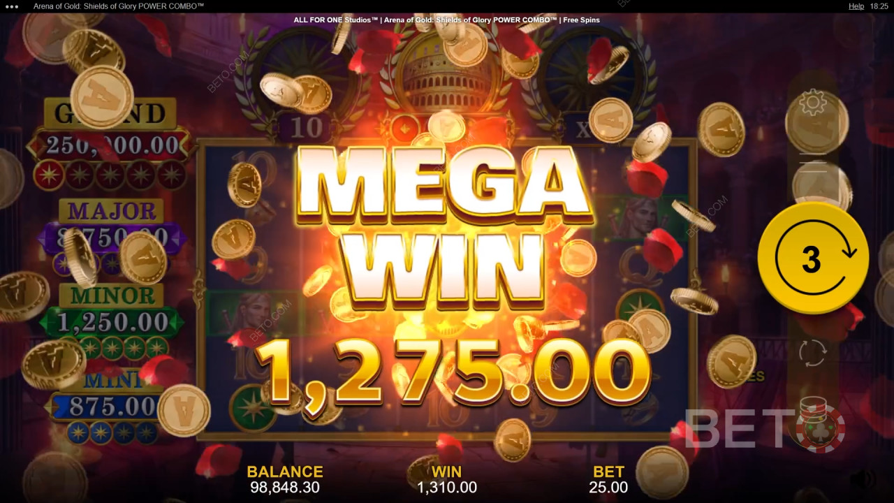 حلبة الذهب: مراجعة كومبو قوة دروع المجد من BETO Slots