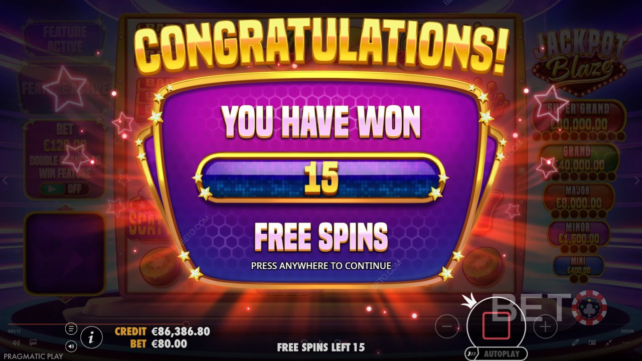 اربح 5,000 ضعف رهانك في فتحة Jackpot Blaze!