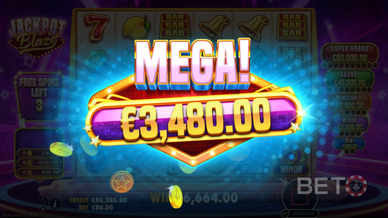 شرح ميزات المكافآت في Jackpot Blaze بواسطة Pragmatic Play