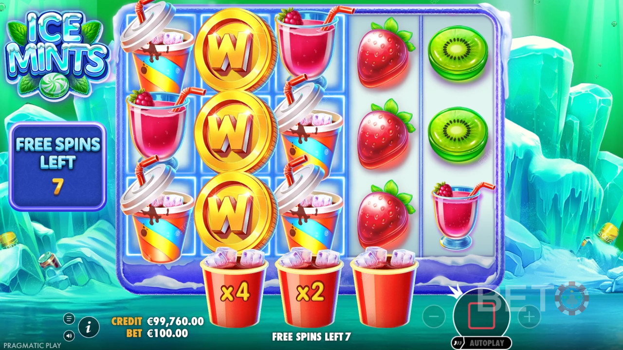 شرح الميزات الإضافية في حلوى النعناع المثلج بواسطة Pragmatic Play