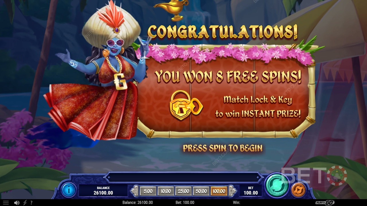 اربح 1,234 ضعفًا لرهانك في فتحة 1001 Mystery Genie Fortunes!