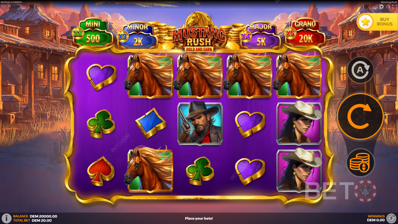 كيفية لعب لعبة Mustang Rush من Mancala Gaming