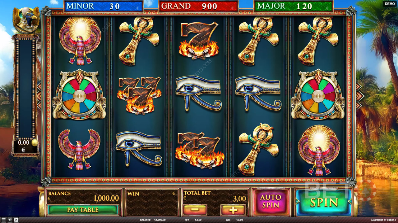 كيفية لعب لعبة «Guardians of Luxor 3» من شركة « Red Rake Gaming»