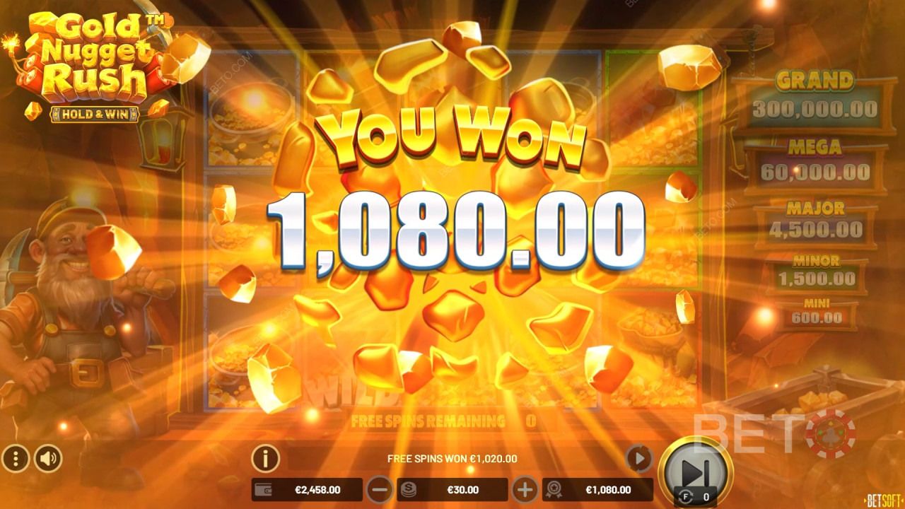 مراجعة لعبة Gold Nugget Rush من BETO Slots