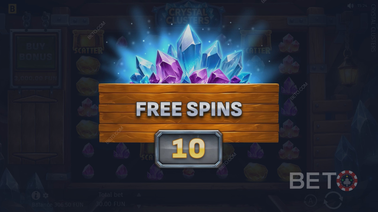كيفية لعب لعبة «Crystal Clusters» من BGaming