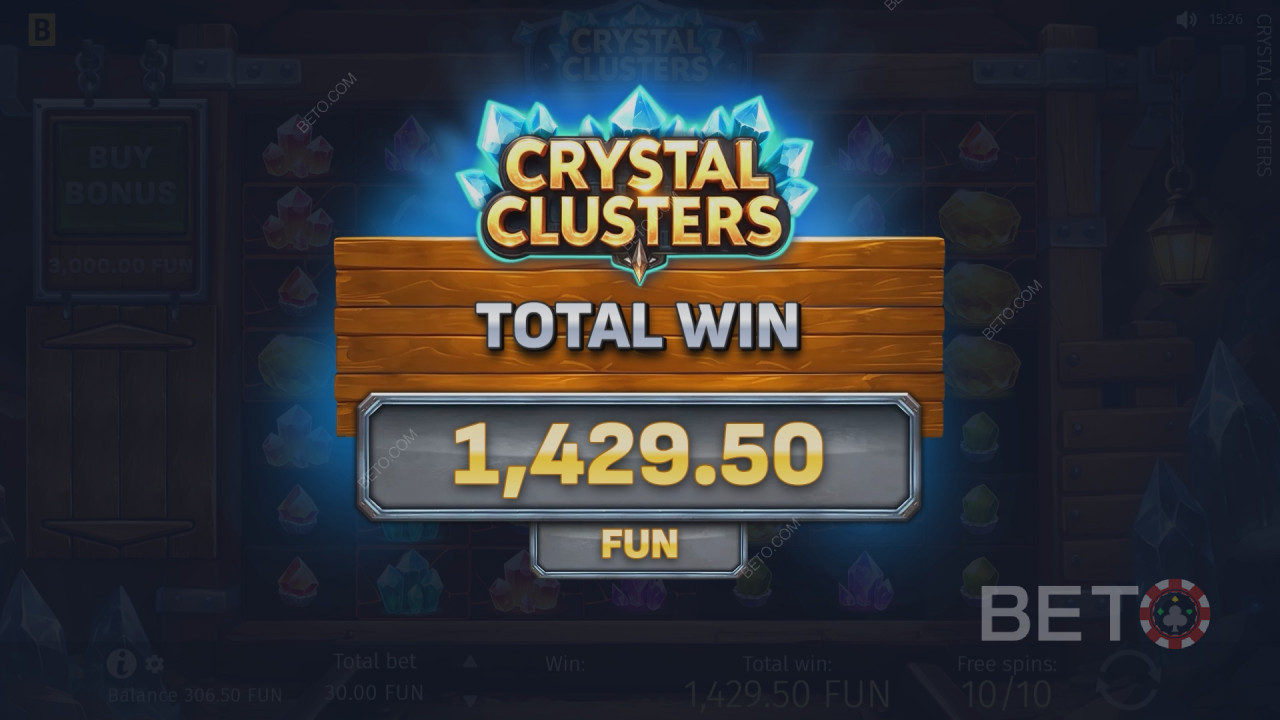 اربح 5,000 ضعف رهانك في لعبة سلوت «Crystal Clusters» عبر الإنترنت!
