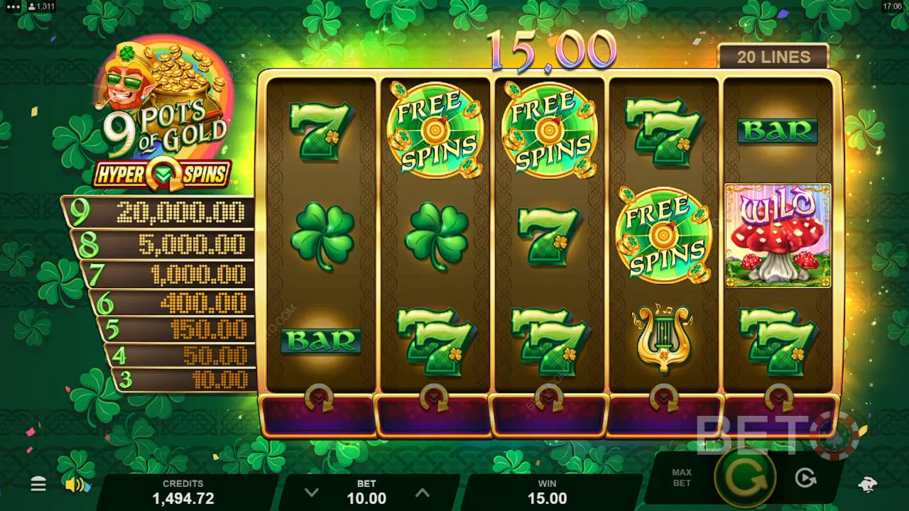 9 Pots of Gold مراجعة HyperSpins بواسطة BETO Slots