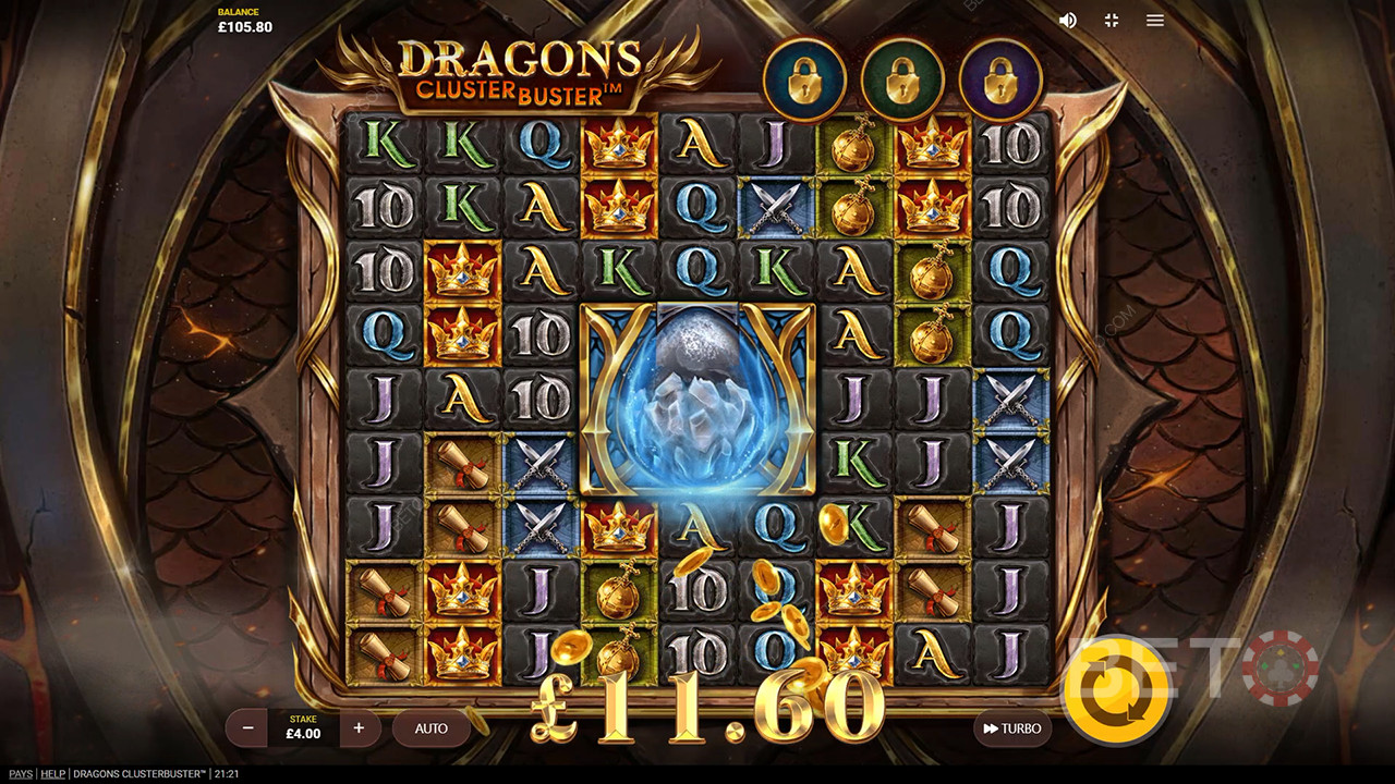 شرح ميزات المكافآت الإضافية في Dragons Clusterbuster بواسطة Red Tiger
