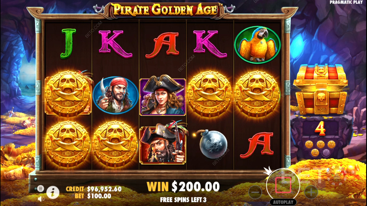 غالبًا ما تظهر الرموز الغامضة في لعبة القمار المجانية في لعبة Pirate Golden Age عبر الإنترنت