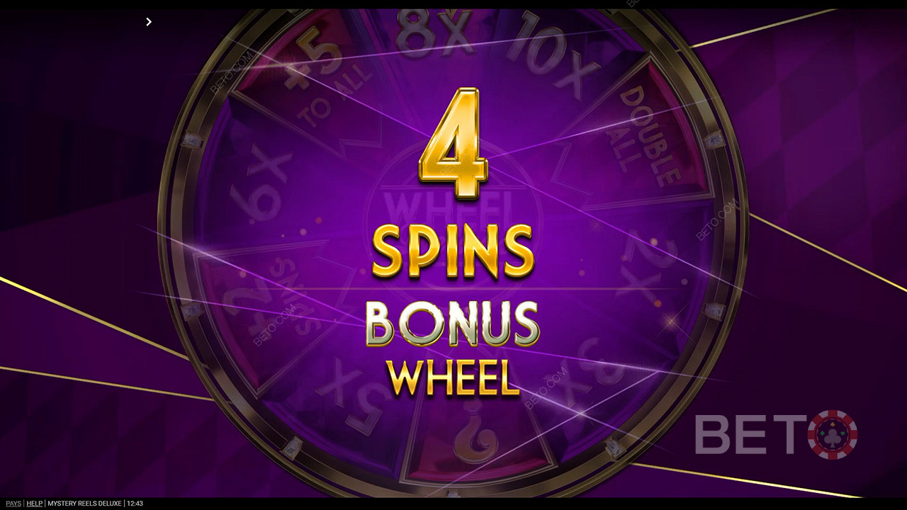 اربح ما يصل إلى 15 لفة على Bonus Wheel عن طريق هبوط رموز Wheel Deluxe