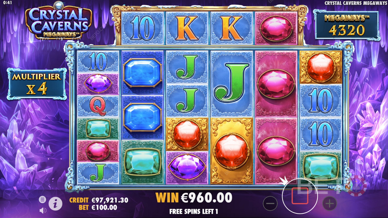 مراجعة لعبة Crystal Cavern Megaways من BETO Slots