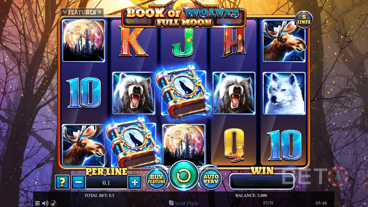 كتاب الذئاب - مراجعة اكتمال القمر بواسطة فتحات BETO Slots