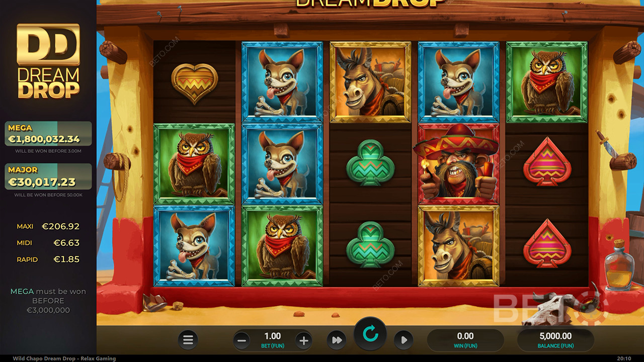 مراجعة لعبة Wild Chapo Dream Drop من BETO Slots