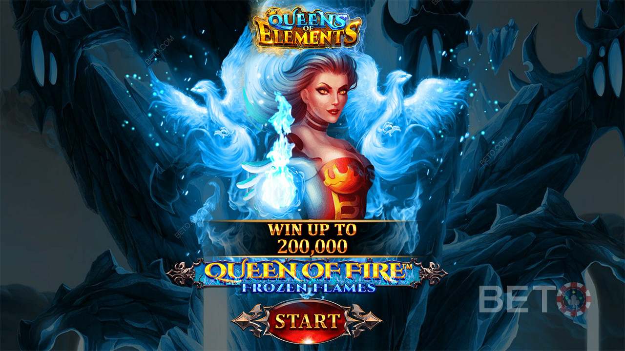 اربح ما يصل إلى 2000x من حصتك في لعبة سلوت Queen of Fire - Frozen Flames