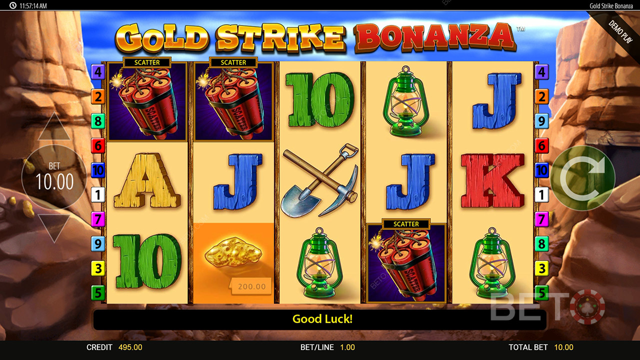 مراجعة لعبة Gold Strike Bonanza Fortune Play من BETO Slots